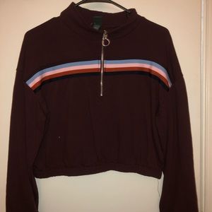 Cropped Burgundy pullover sweater